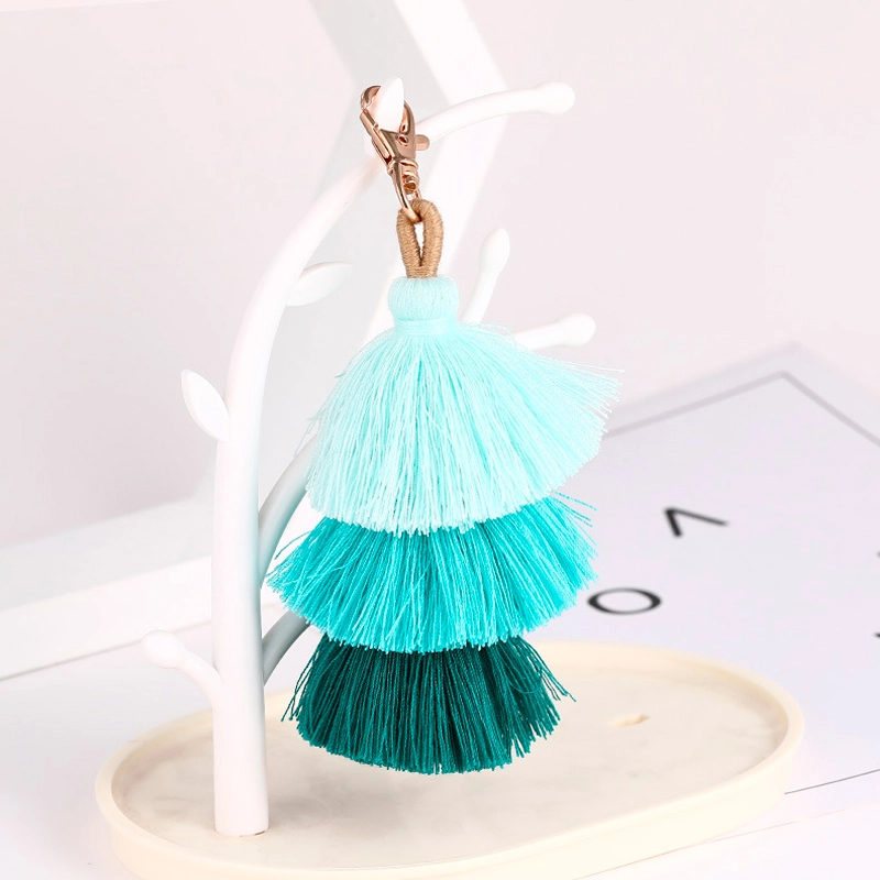 total green tassel keyring