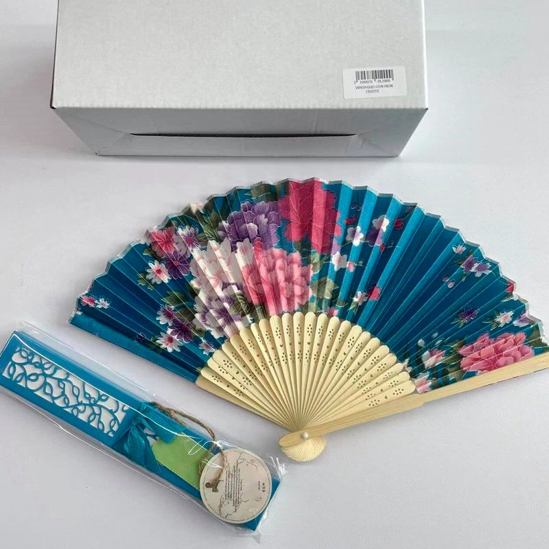 floral print paper fan