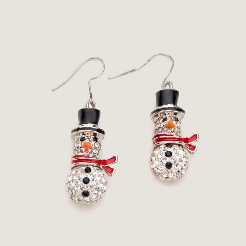 christmas snowman earrings
