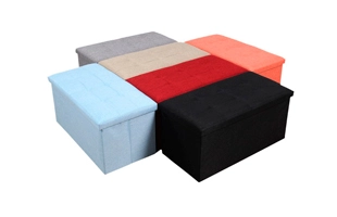 3504239 Cotton Folding Storage Ottoman Stool