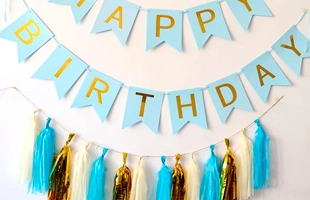 3304514 Blue Happy Birthday Banner