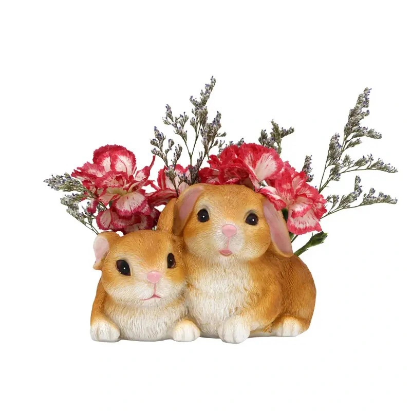 resin rabbits succulent flower pots