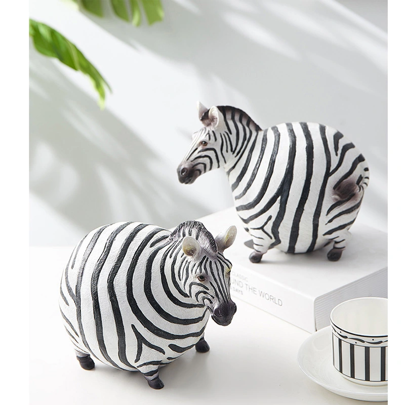 Couple Cute chubby Zebra Statue