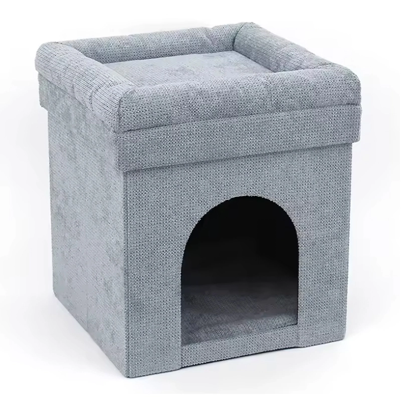 4305200 new pet house ottoman foldable stool linen fabric storage ottoman cheap price wholesale supplier