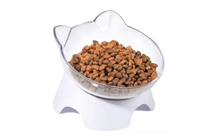 4305224 Wholesale Cute Transparent Plastic Elevated Single Cat Dog Pet Food Bowl Cheap Price Wholesale Supplier