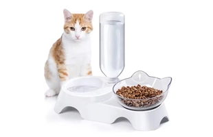 4305228 Automatic Neck Protective Dog Bowl Feeder Dispenser 2 In1 Set No-Spill Cat Auto Water Refill Pet Food Bowl Cheap Price Wholesale Supplier