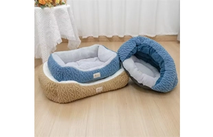 4305285 Special Material Blue Brown Dog Cat Cave Bed Cheap Price Wholesale Supplier