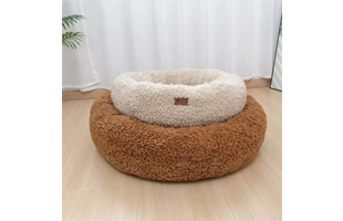 4305287 Beige Brown Cat Dog Bed Sherpa Material Cheap Price Wholesale Supplier