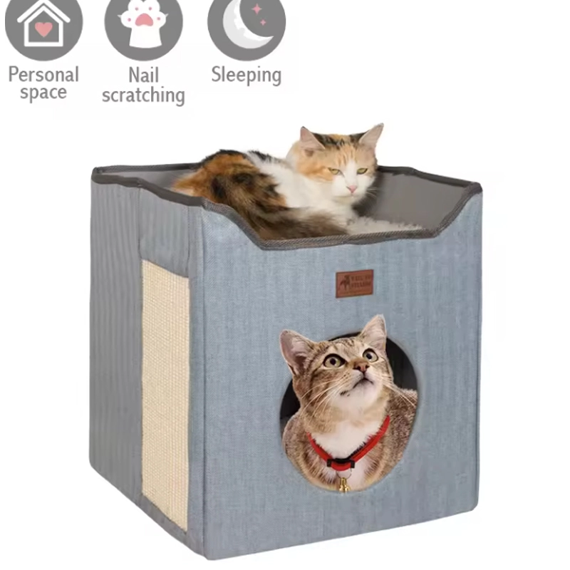 4305294 foldable cat bed house with scratch cheap price wholesale supplier