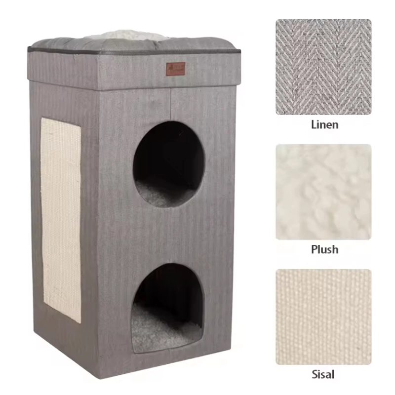 4305295 functional foldable cat bed house with scratch cheap price wholesale supplier