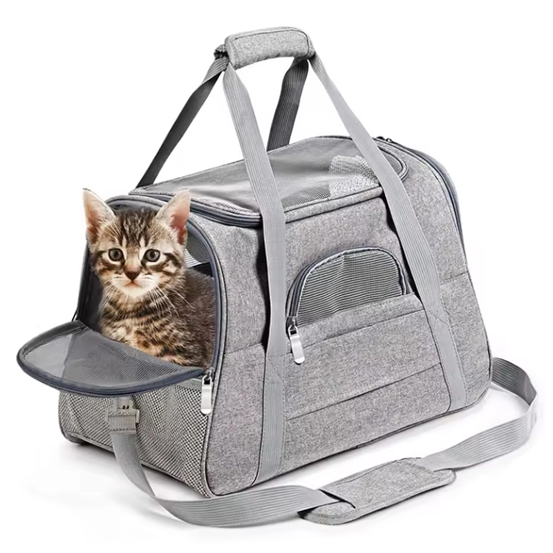 4305312 grey luxury out going portable foldable travel pet carrier bag cheap price wholesale supplier