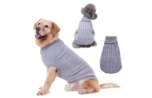 4305343 Grey Pet Solid Color Clothes