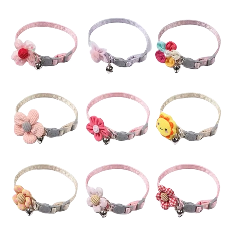4305367 flower pet collar with bel cheap price wholesale supplier