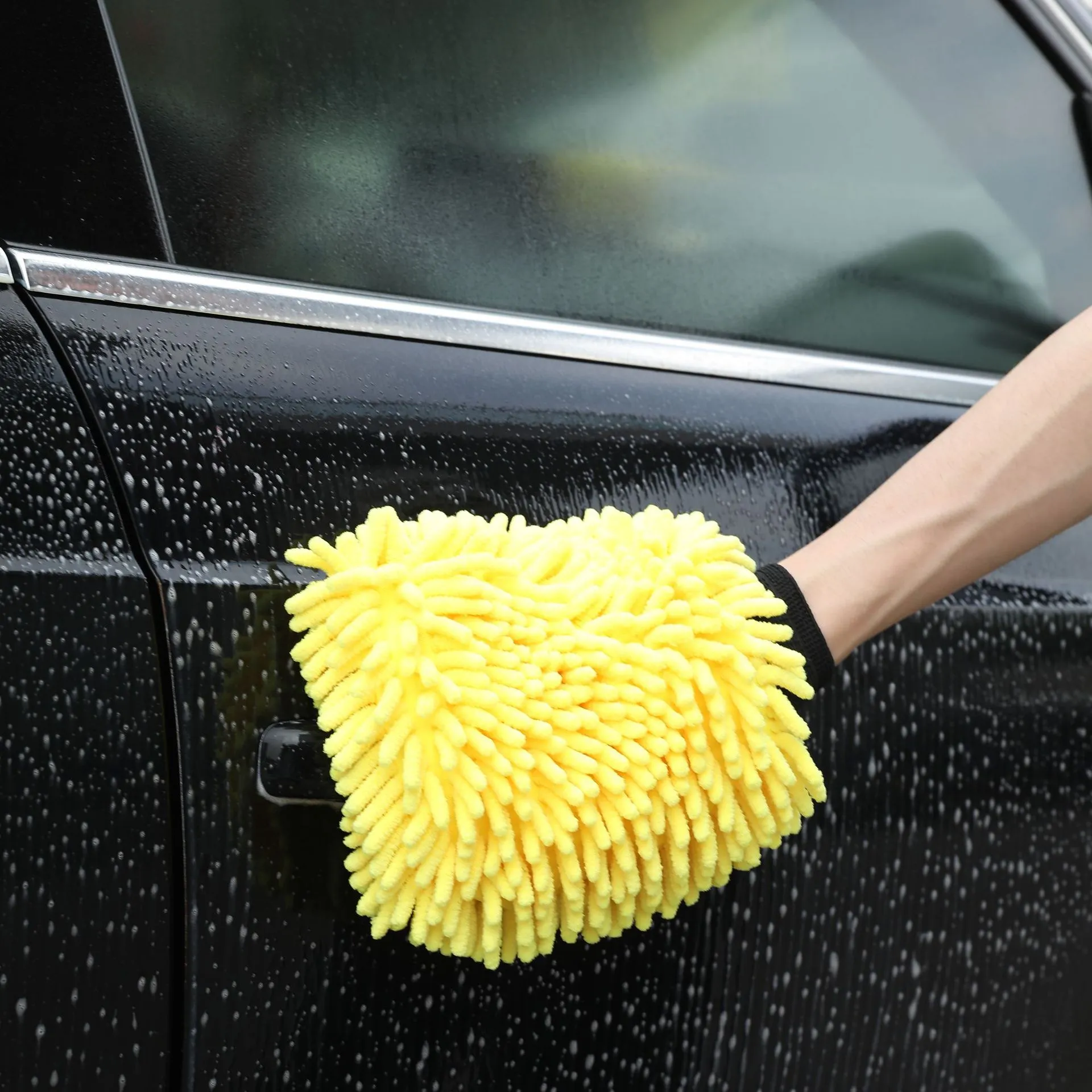 Chenille Car Wash Gloves Double-Sided Velvet Cleaning Gloves Coral Velvet Car Wash Foam Towel Gloves Wholesale