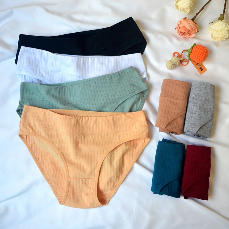 A Package of Female Underwear Cotton Large Size Mid-Waist Women's Briefs Cross-Border Cotton Ladies Underwear Wholesale