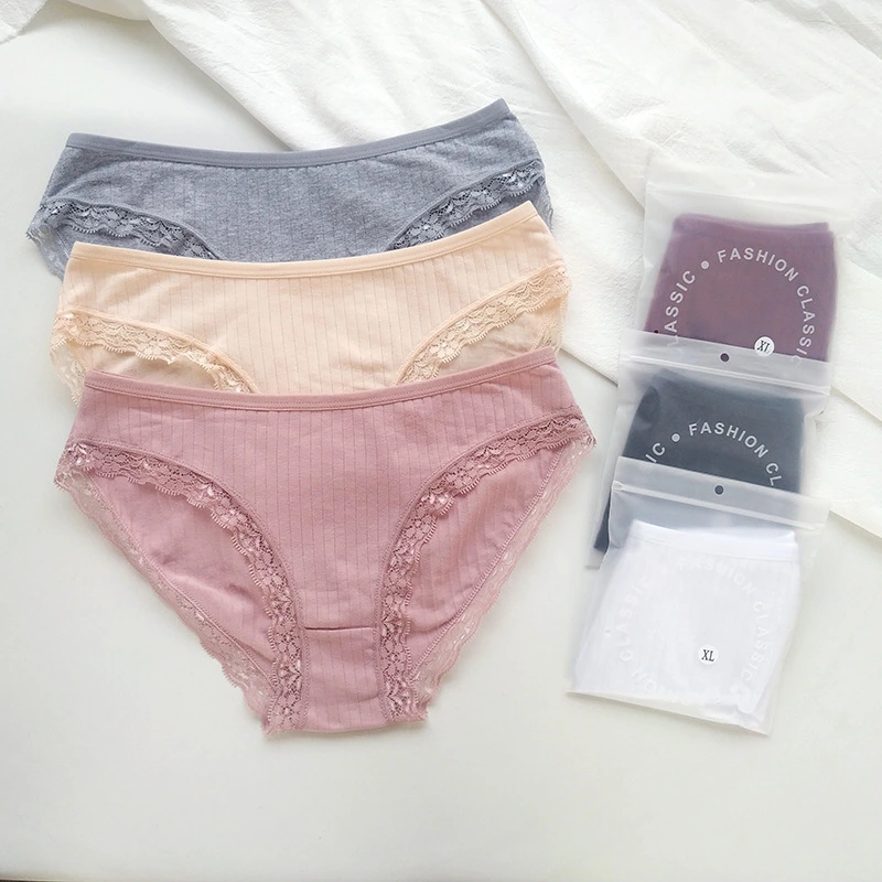 European and American Underwear Summer Women's Sense of Triangle Underwear Women's Mid-Waist Women's Underwear Pure Cotton Breathable Panties