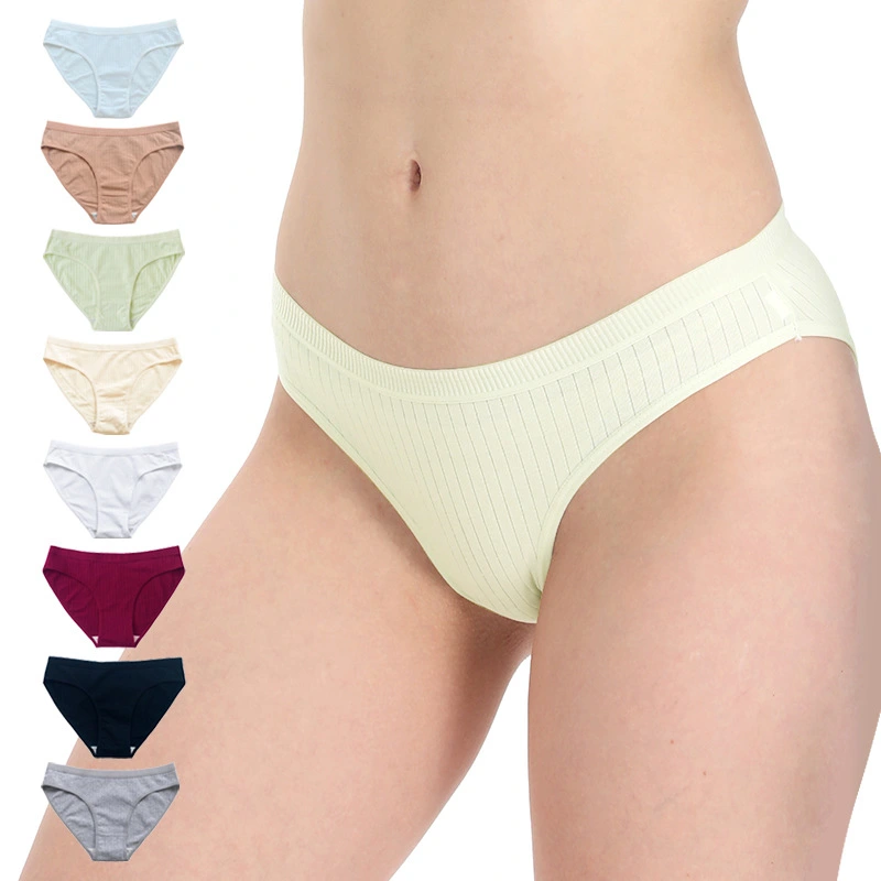 Explosive Underwear Pure Cotton Girls Plus Size Mid-Waist Solid Color European and American Women's Triangle Underwear Women Cotton