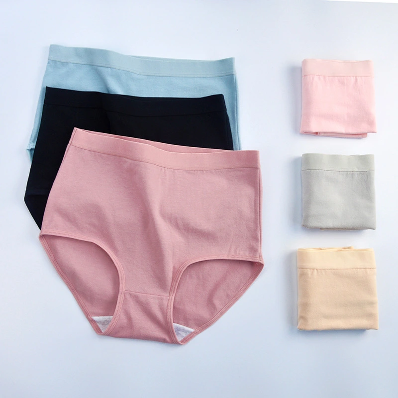 Large Size Underwear Women 200 Pounds Wholesale Breathable Middle-Aged and Elderly Pure Cotton Underwear Women High Waist Large Size Belly Pants Lift Hip