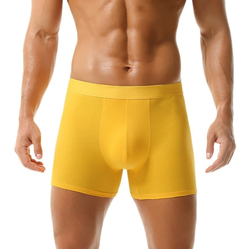 Men's Boxers Yellow Sports Cotton Underwear Men's Underwear