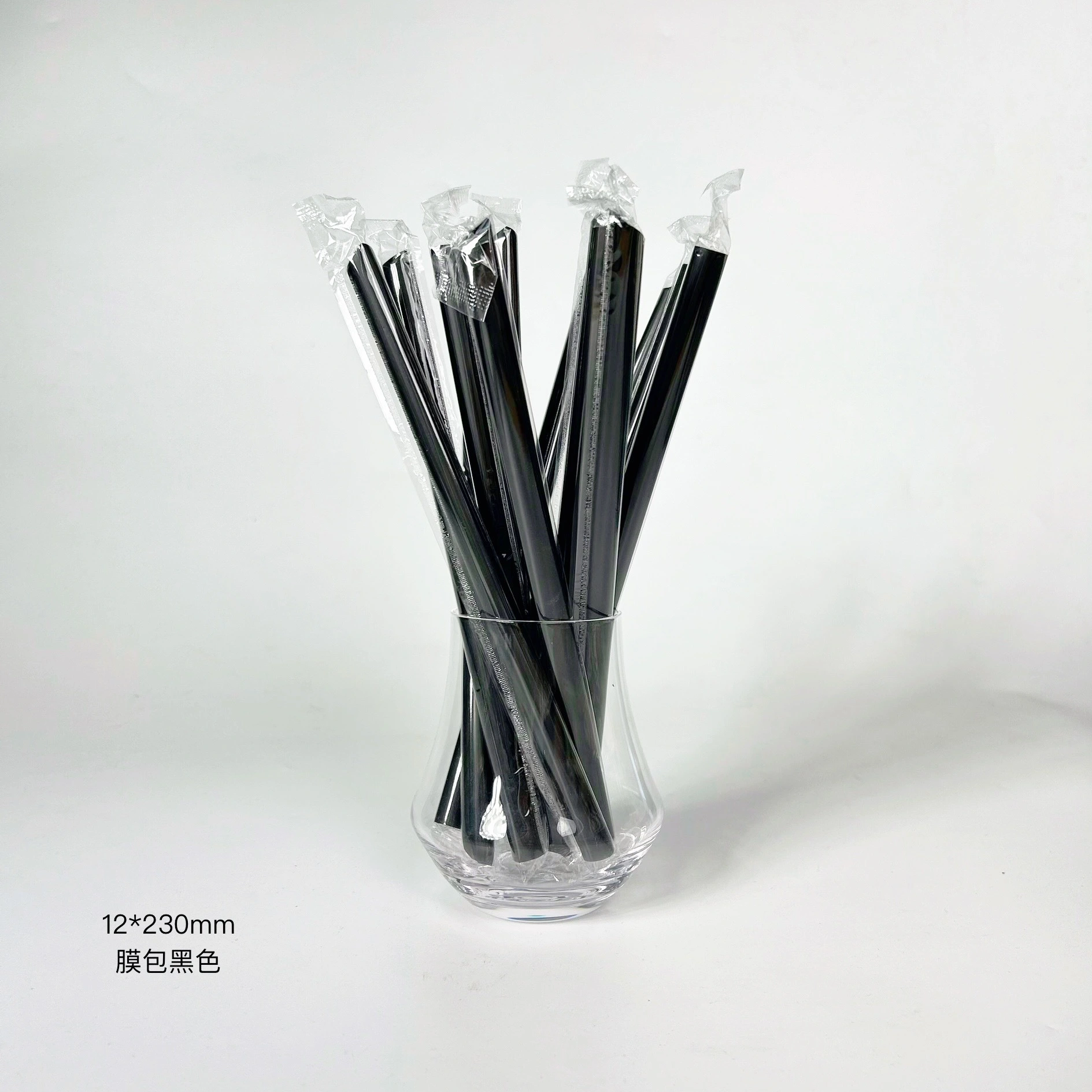 Milk Tea Straws Disposable Independent Packaging Color Transparent Plastic Straws Thick Fine Tip Black Dark Green Plus Hard