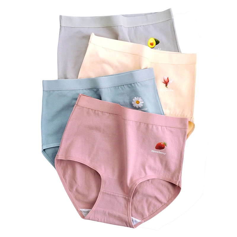 Mother High Waist Cotton Underwear Women's 200 Catties Lift Buttock Belly Large Size Underwear Women's Cotton Triangle Underwear Autumn and Winter