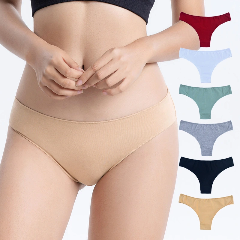 Simple Low Waist Women's Underwear Summer Brazil Pants Wholesale Sports Breathable Sexy Thong Cotton Pure Desire