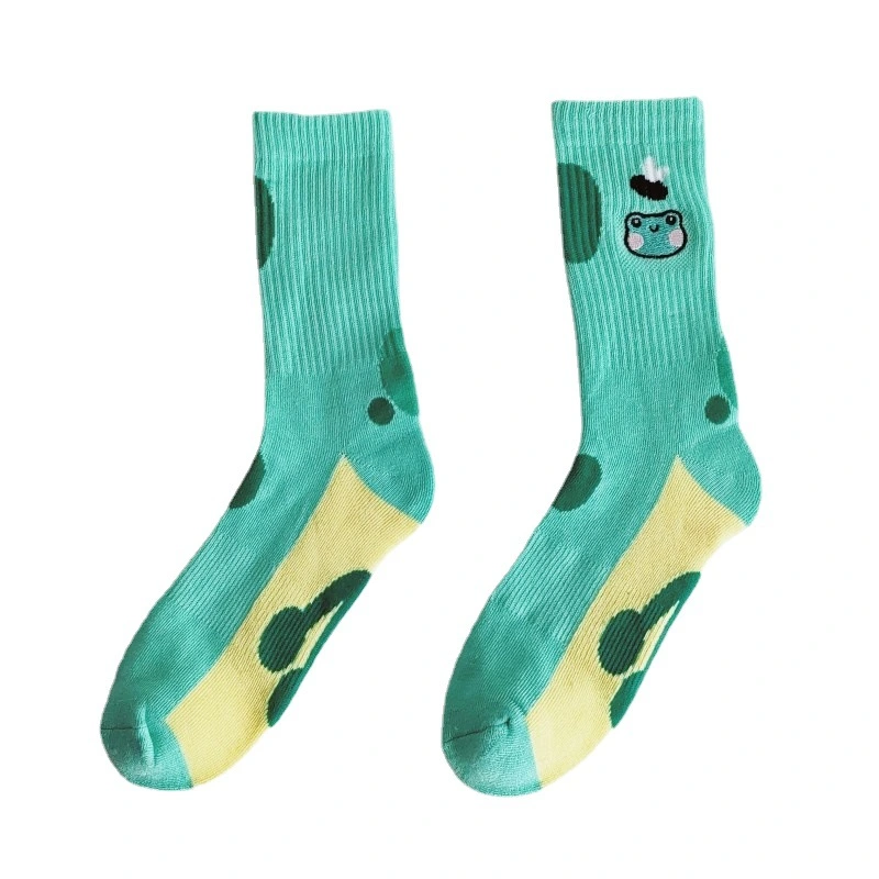 Spot Wool Hosiery 2023 Embroidered Frog Sweat Absorption Breathable Sports Socks Towel Bottom Thickening Factory Direct Sales