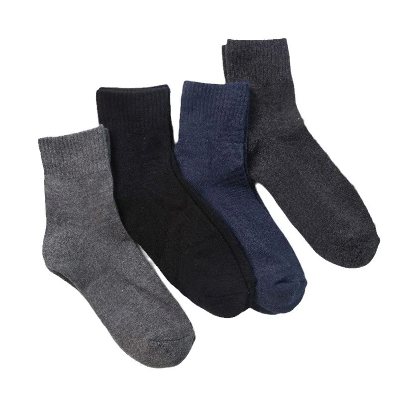 Spot Wool Socks Autumn and Winter Towel Bottom Thickened Warm Men's and Women's Socks Solid Color Simple Sports Socks