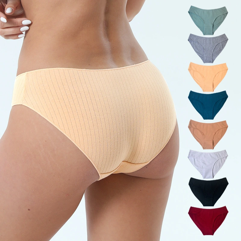 Women's Underwear Low Waist Large Size Briefs Female Foreign Trade Package Buttock Imitation Seamless Underwear Female Summer Cotton