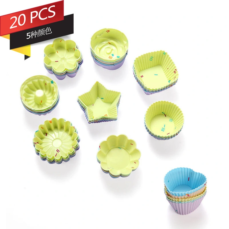 20 Pack Silicone Muffin Cups Small Cake Cups Baking Mold White Jelly Pudding Mold Spot Wholesale