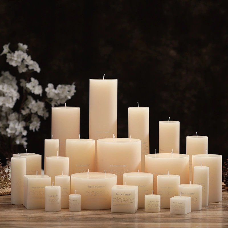 Candle Cylinder Smokeless Tasteless Ivory White Large Candles Wholesale European Romantic Birthday Wedding