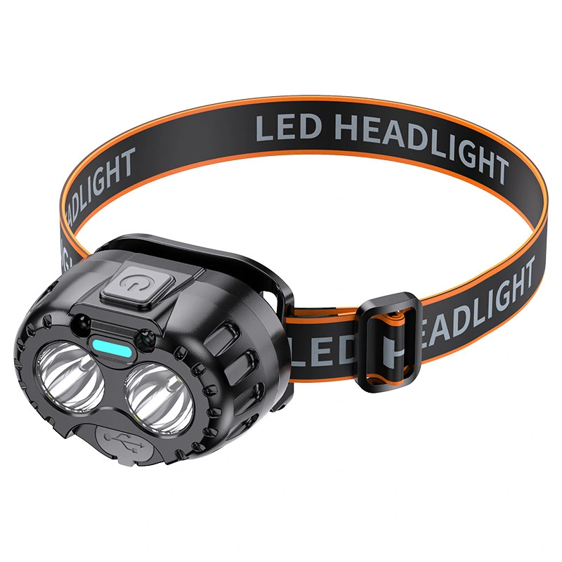 Induction Headlamp Long Life Strong Light Charging Super Bright LED Outdoor Fishing Headlamp Wearing Mining Lamp Flashlight Wholesale