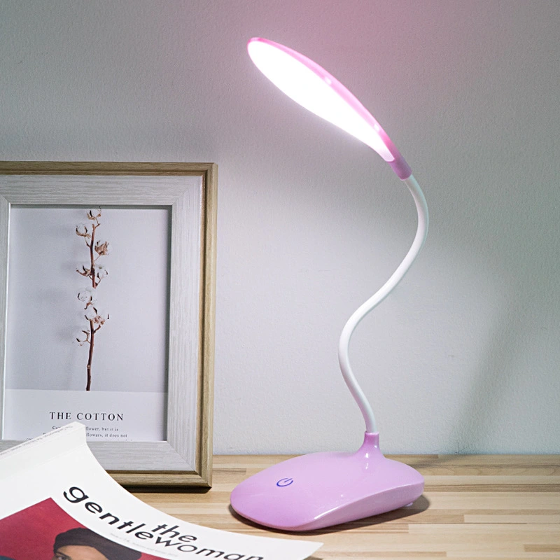 LED Charging Small Table Lamp Folding Creative Touch Dimming Students Learn Bedroom Bedside Lamp Wholesale Printing Logo