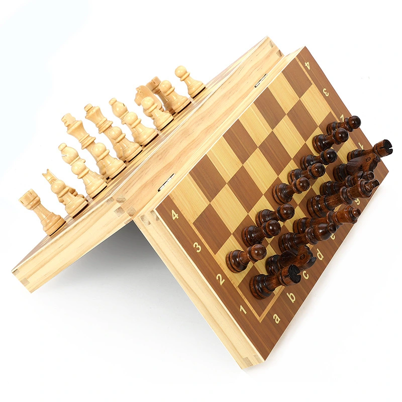 Magnetic Wooden Collapsible Color Chess Box Sent After Two Competitive Puzzle Chess Toys