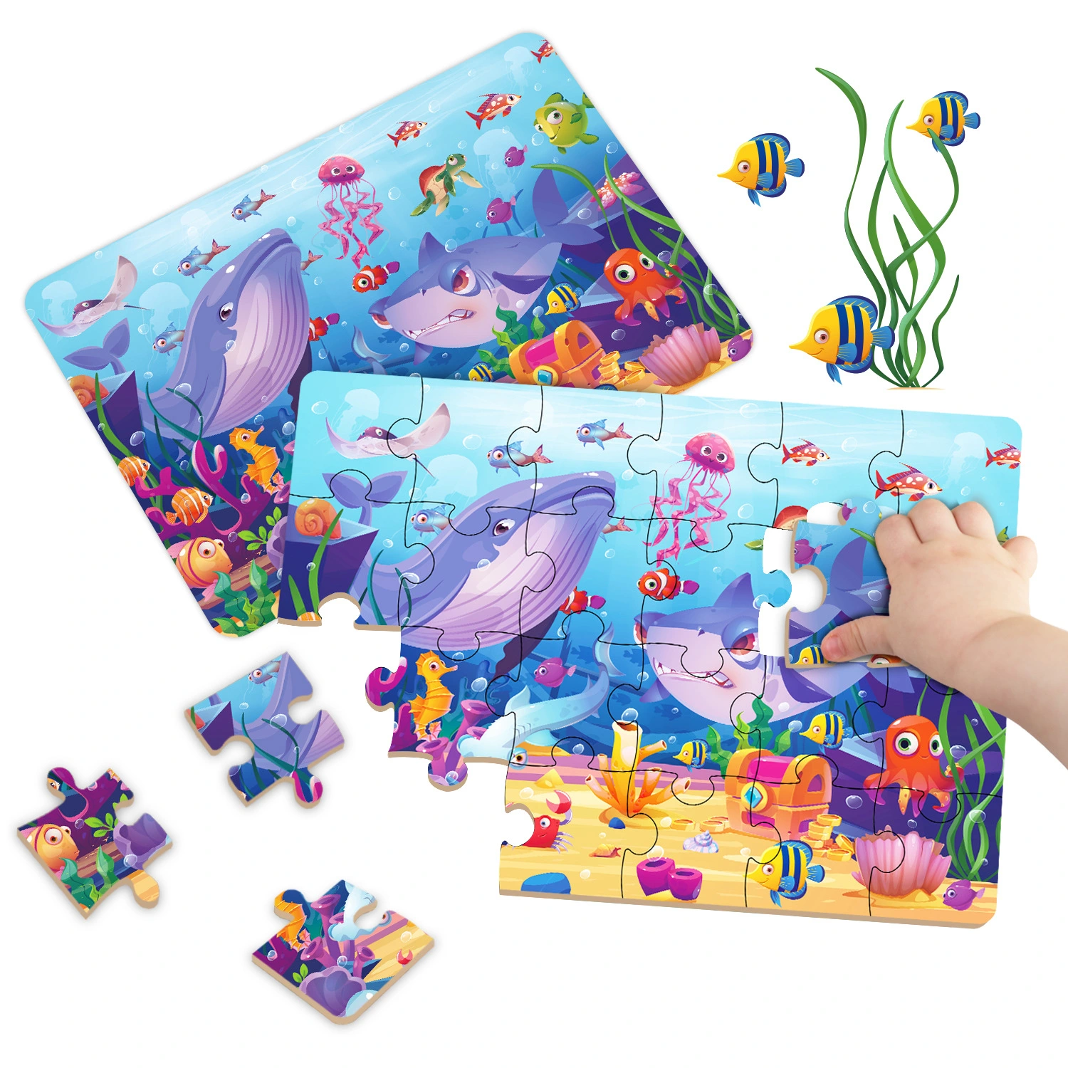 New Children's Puzzle Fun DIY Paper Puzzle Puzzle for Children's Early Education Ocean Scene Puzzle