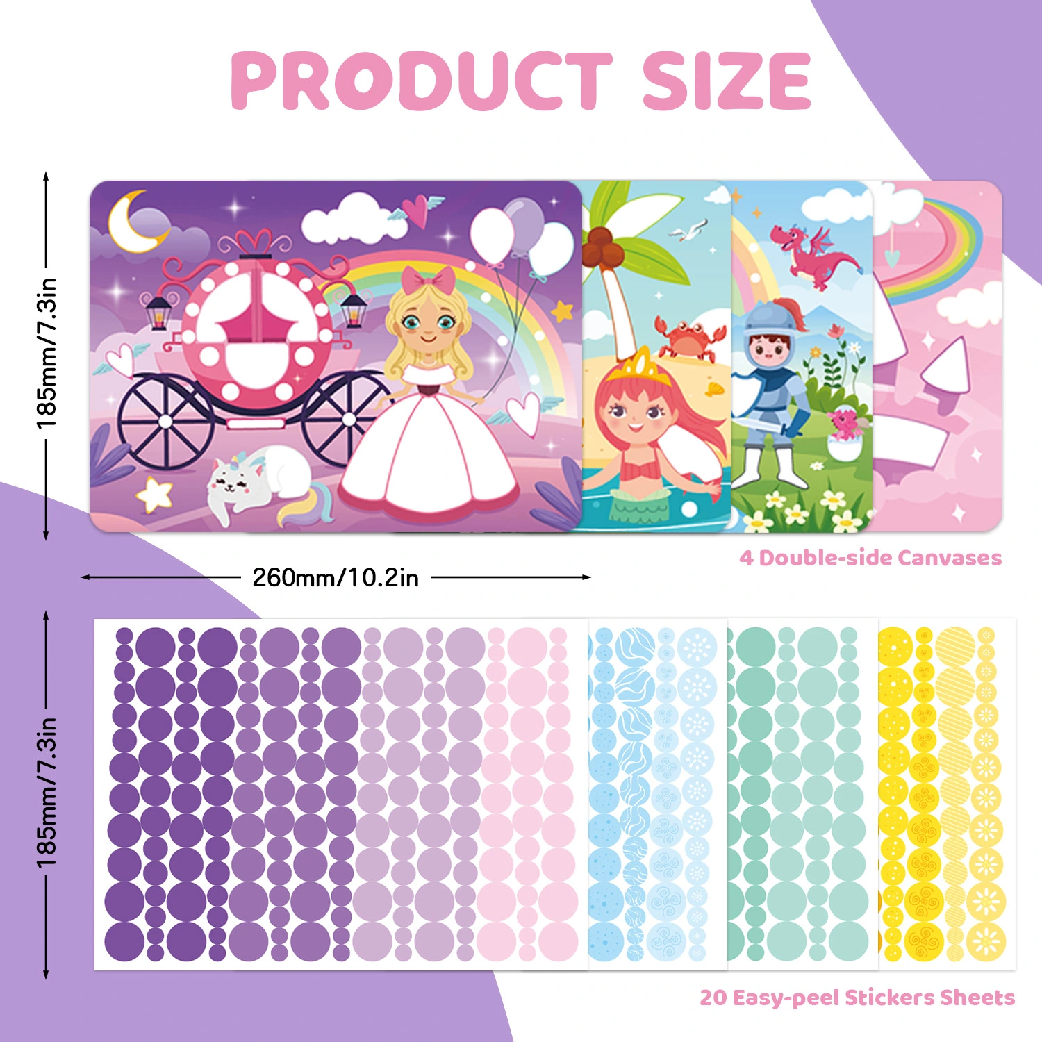 New Color Polka Dot Sticker Art Set Children's DIY Cartoon Princess Creative Puzzle Sticker Book