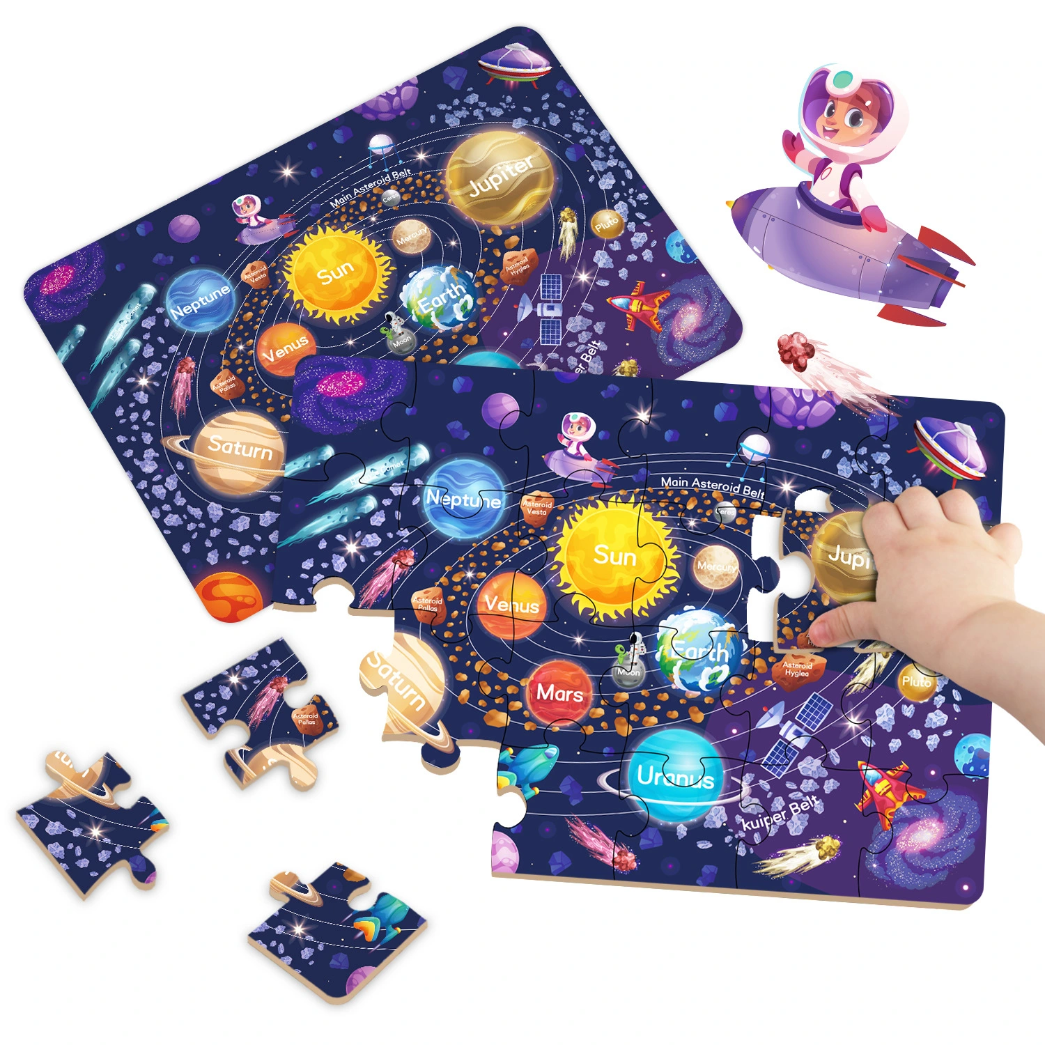 New Puzzle 3-6 Years Old Children Boys and Girls DIY Space Galaxy Scene Creative Paper Puzzle Toys