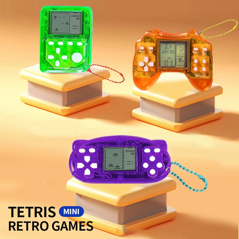 Small Game Consoles Mini Keychain Pendant Tetris Game Consoles Handheld Educational Toys Creative Gifts