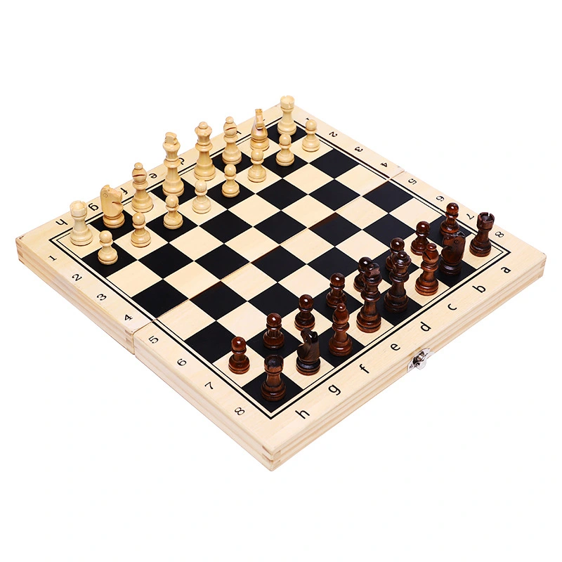 Strong Magnetic Wooden Chess Portable Collapsible Table Game Chess Competitive Puzzle Toy