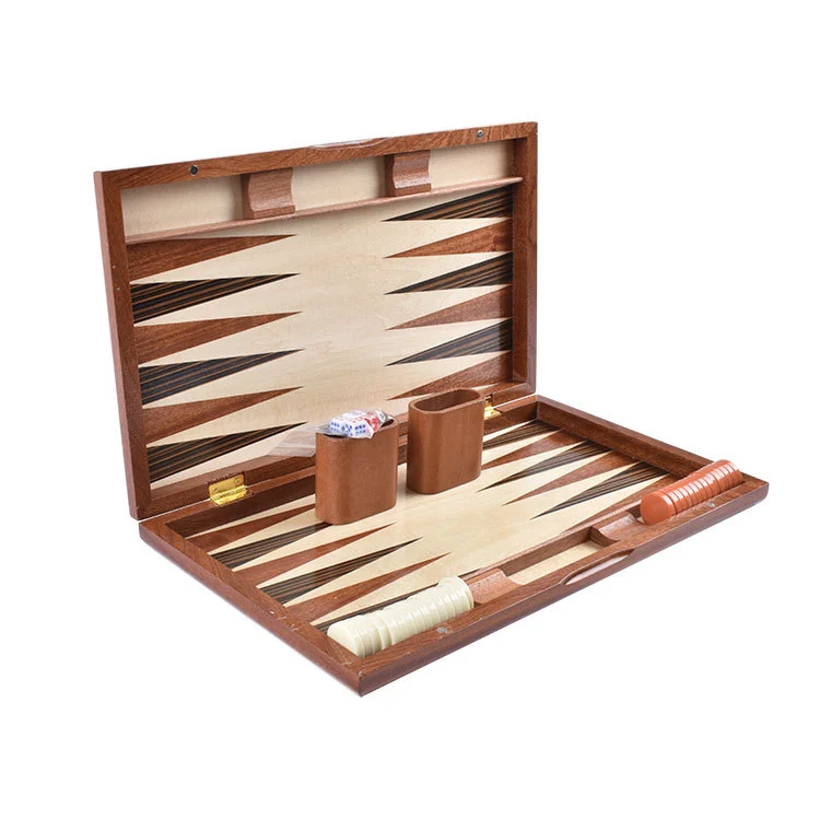 Wooden Backgammon Set Puzzle Board Game Chess Competitive Toy