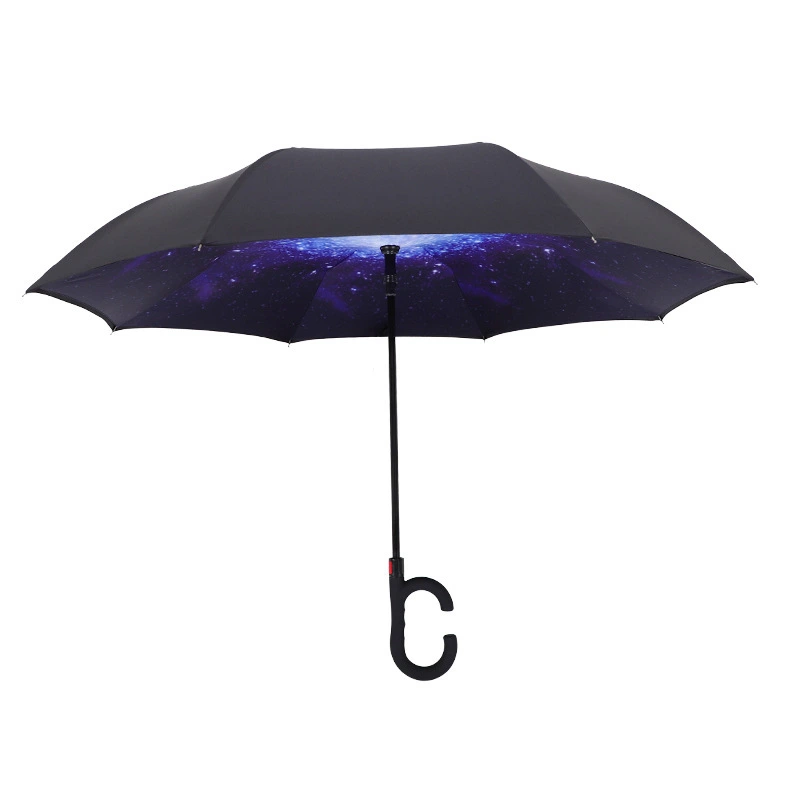 1 Automatic Double Reverse Umbrella Free Handle Automatic Umbrella Reverse Gift Advertising Umbrella