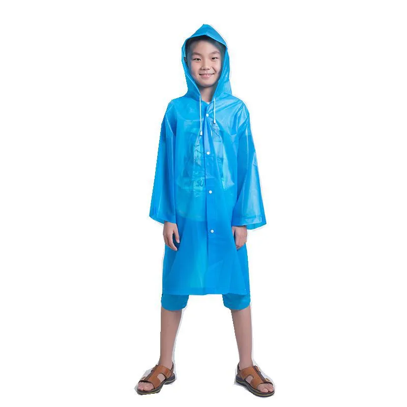 1EVA Travel Lightweight Outdoor Walking Protection Rain Protection Thickened Non-disposable Fashion Creative Children's Raincoat