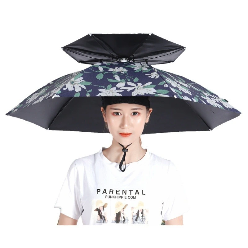 Hat Umbrella Double Umbrella Head Hat Umbrella Large Outdoor Sunblock Fishing Umbrella Sunshade Hat Outdoor Sea Free Hands