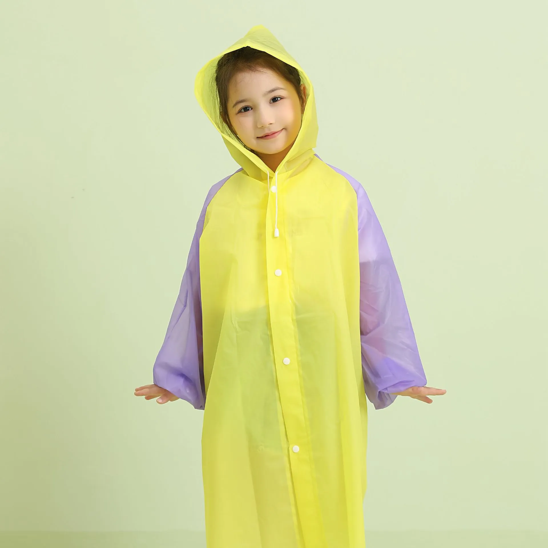 Raincoat Children 5-12 Years Old Dopamine Color Matching Children's Raincoat Thickened Non-toxic Tasteless Waterproof Antifouling Baby Raincoat