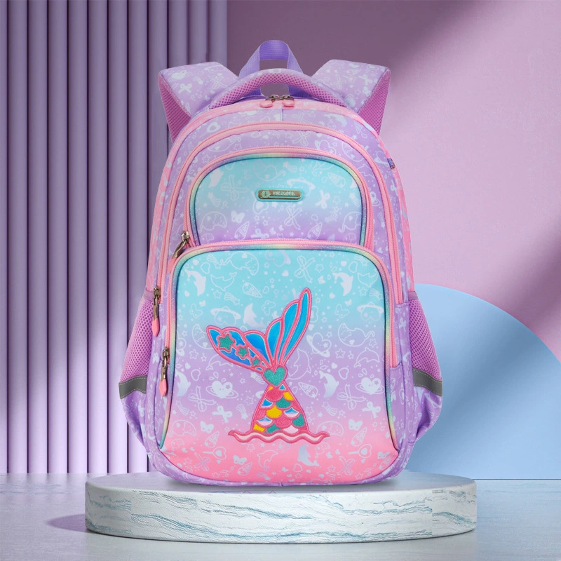 School Bag 136th Grade Girls Large Capacity Children's School Bag Gradual Fishtail Backpack