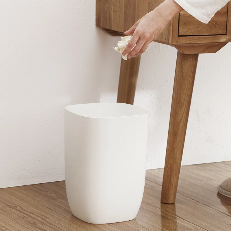 Single-Layer Trash Bin Household Living Room Plastic Bedroom Toilet Home Creative Kitchen Large Paper Basket Cylinder Wholesale