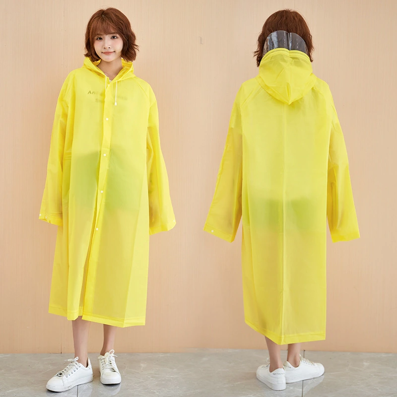 Thick Transparent Large Hat Brim Thickened and Colorful Jelly Glue EVA Walking Poncho Men's and Women's Adult Raincoat