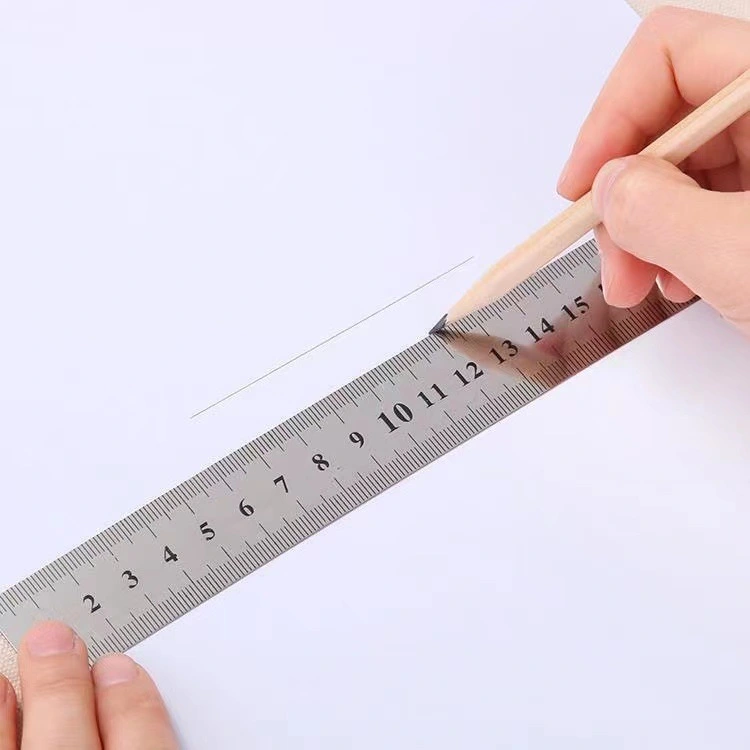 20 30cm Stainless Steel Ruler Metal Long Ruler Double Sided Grading Ruler Iron Ruler Steel Ruler Drawing Measuring Student Stationery