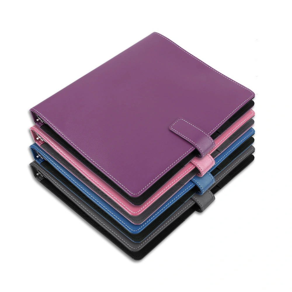 3-Hole Loose-Leaf PU Leather Folder Data Storage Book Insert Multi-layer 4-Hole O-Type Product Manual Embossed Logo