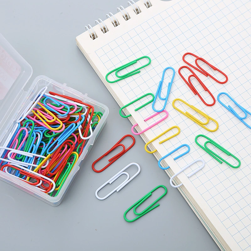 Color Plastic-Coated 33mm50mm Paper Clip Nickel-Plated Silver Paper Clip Plastic-Coated Financial Documents Classification